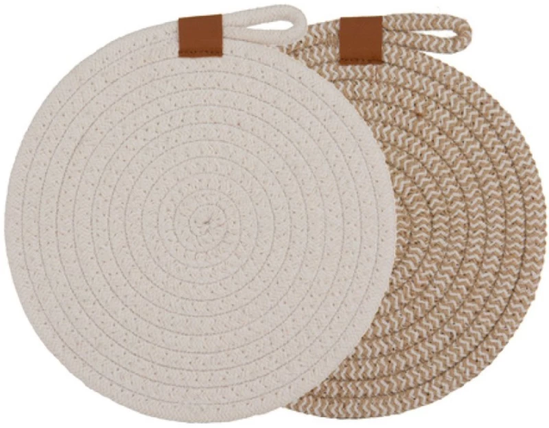 Σουπλά Nash (Σετ 2Τμχ) 40741 22cm Natural-Cream Ladelle Βαμβάκι,Jute