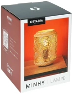 Ostaria Λάμπα μεταλλική ξύλινη 'Minhy' χρυσή E27 max.40w -34110