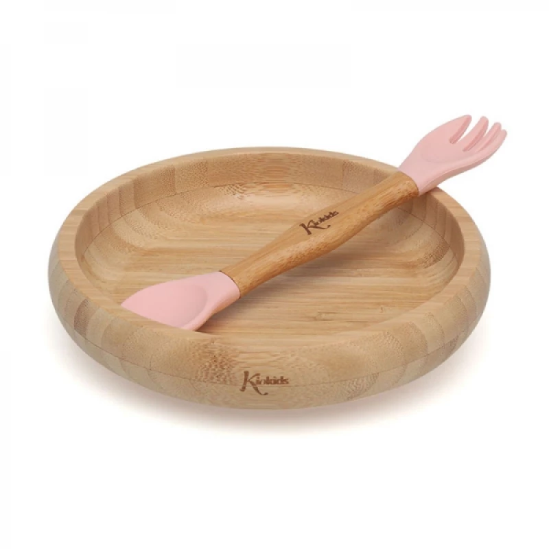 Kiokids Σετ Φαγητού Bamboo Ροζ 3486