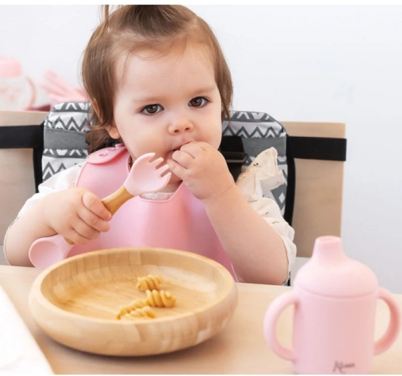 Kiokids Σετ Φαγητού Bamboo Ροζ 3486