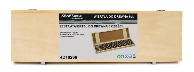 Σετ Τρυπανιών Ξύλου με Θήκη 6 τμχ Kraft&Dele ΚD-10266 KD-10266