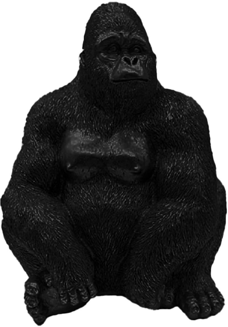 LIBERTA GORILLA BERINGEI ΔΙΑΚΟΣΜΗΤΙΚΟ ΓΟΡΙΛΑΣ 21x19.5x38.8cm POLYRESIN ΜΑΥΡΟ ΜΑΤ