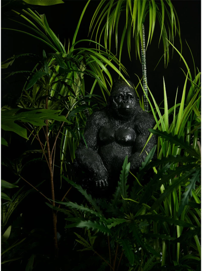 LIBERTA GORILLA BERINGEI ΔΙΑΚΟΣΜΗΤΙΚΟ ΓΟΡΙΛΑΣ 21x19.5x38.8cm POLYRESIN ΜΑΥΡΟ ΜΑΤ