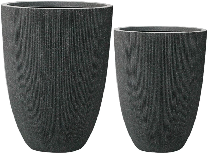Supergreens Γλάστρα Ρητίνης Κυλινδρική "Noir Column" Μαύρη S 37x37x48.5 εκ.