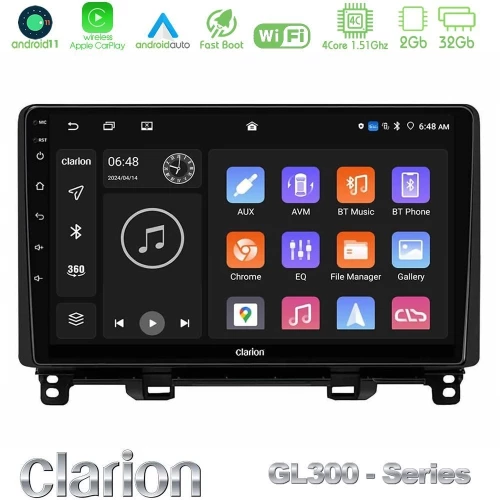 Clarion GL300 Series 4Core Android ClarionOS 2+32GB Honda Jazz 2021-2025 Navigation Multimedia Tablet 9" Με Carplay & Android Auto