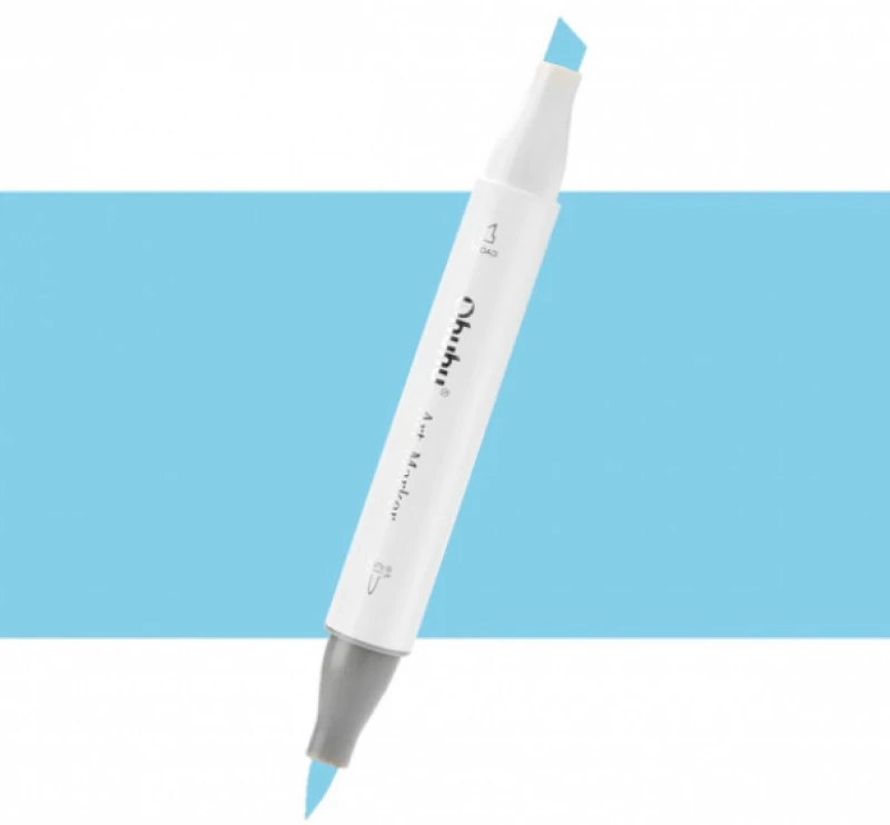 Μαρκαδόρος Πινέλο Ohuhu Με Διπλή Μύτη (Brush & Chisel)  B070 / B09 Tahitian Blue