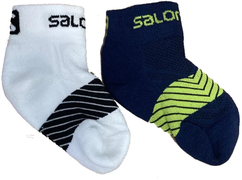 SALOMON SALOMON JR TECHNICAL SHORT SOCKS 2P 13155-WHT/BLU