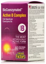 NATURAL FACTORS BioCoenzymated Active B Complex Βιταμίνες Β Σε Ενεργή Μορφή 60 Κάψουλες