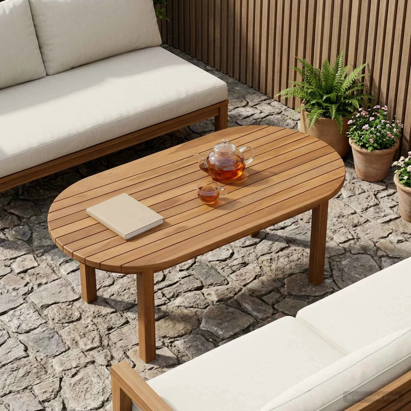vidaXL Καπάκι τραπεζιού 90 x 45 x 3,5 εκ. Ωοειδής Στερεό Ξύλο Τίκ