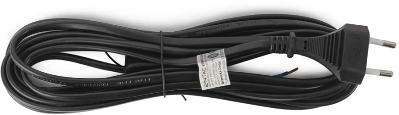 Entac Rewireable Καλώδιο 2G0.75 με Διακόπτη On/Off Μαύρο 5m