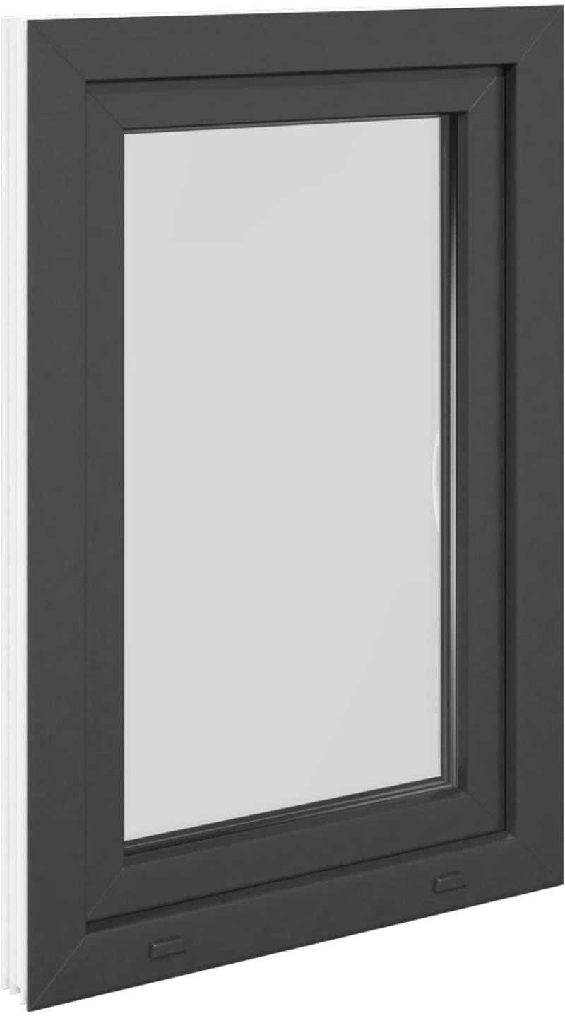 Παράθυρο Κάτω Στρώματος RISOR Ανθρακί 60 x 90 cm PVC και Γυαλί |42047276
