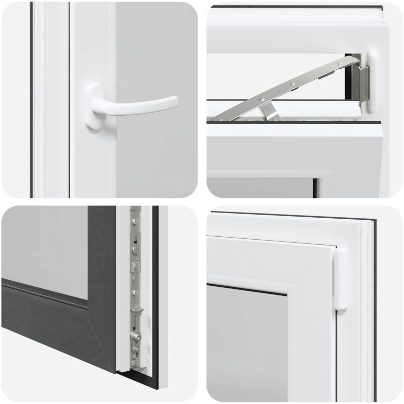 Παράθυρο Κάτω Στρώματος RISOR Ανθρακί 60 x 90 cm PVC και Γυαλί |42047276