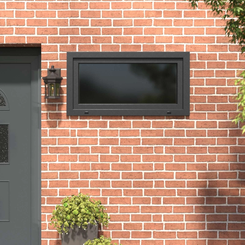 Παράθυρο Κάτω Στρώματος RISOR Ανθρακί 110 x 60 cm PVC και Γυαλί |42047298
