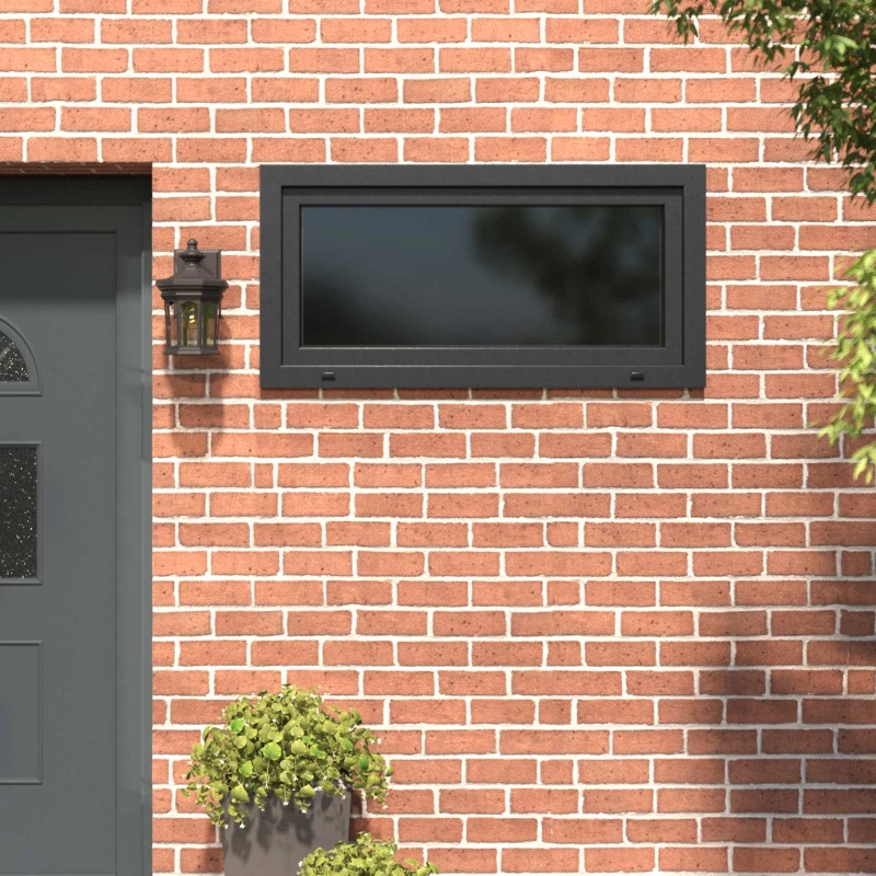 Παράθυρο Κάτω Στρώματος RISOR Ανθρακί 120 x 60 cm PVC και Γυαλί |42047302