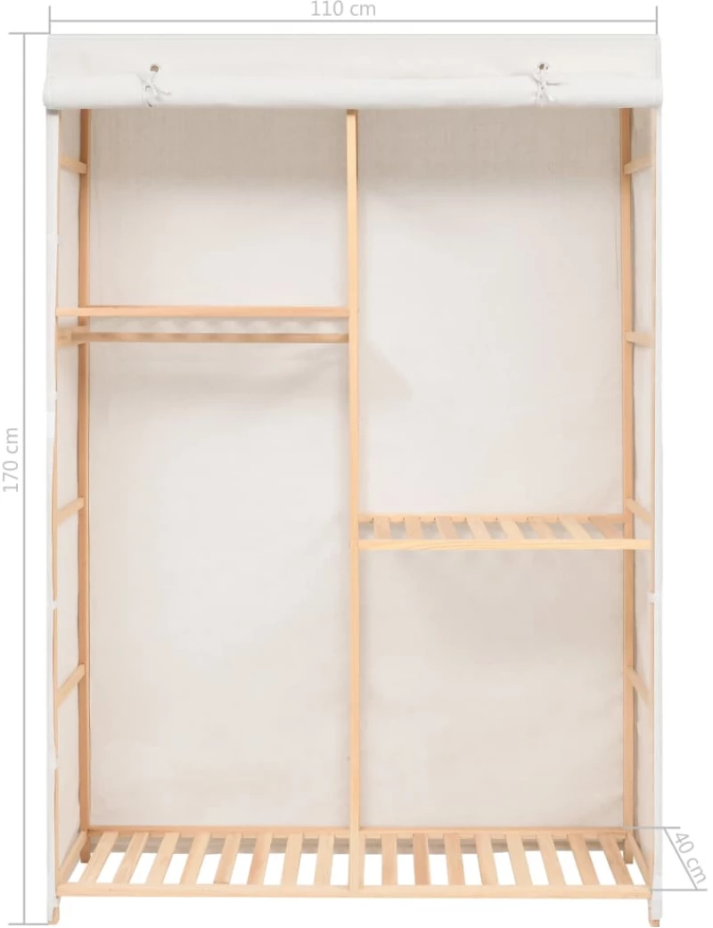 vidaXL Ντουλάπα Ρούχων με 3 Ράφια 110 x 40 x 170 εκ.