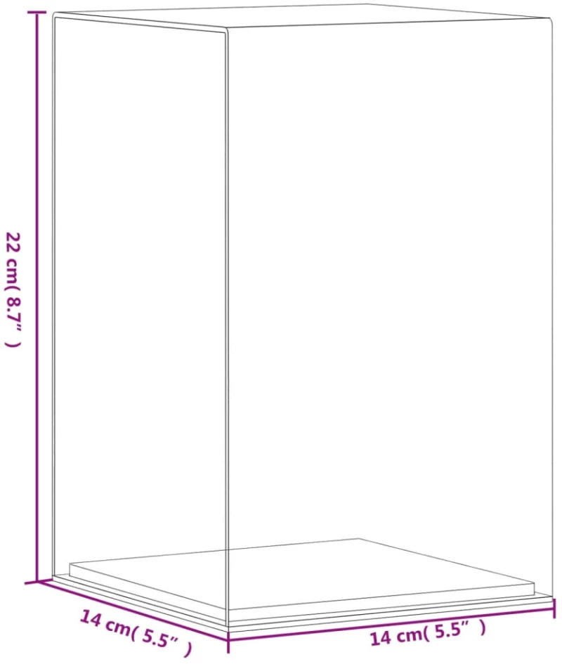 vidaXL Κουτί Βιτρίνα Διάφανο 14 x 14 x 22 εκ. Ακρυλικό