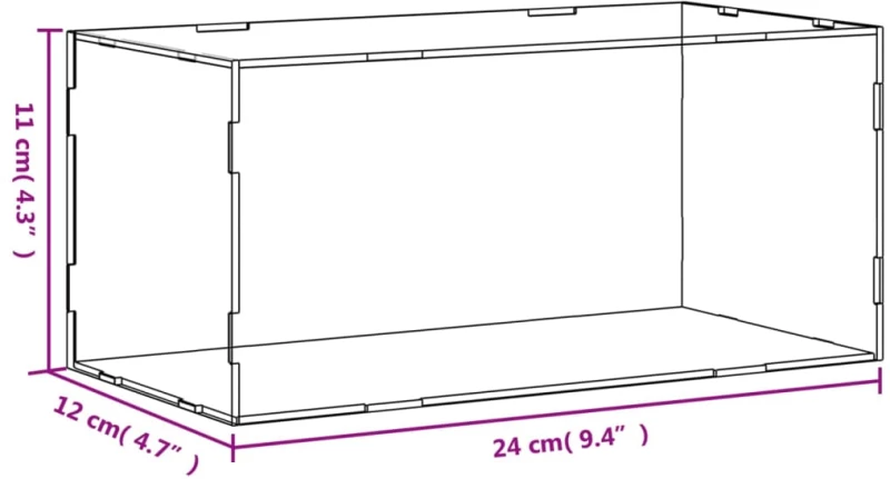 vidaXL Κουτί Βιτρίνας Διαφανές Ακρυλικό 24x12x11 εκ.