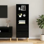 Highboard Μαύρη Δρυς 40 x 36 x 110 εκ. Επεξεργασμένο Ξύλο |8009867