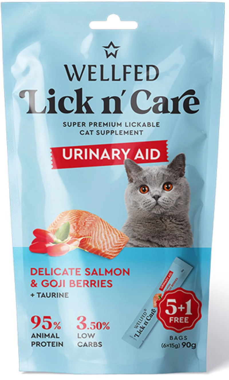 Λιχουδιά Γάτας Wellfed Lick N' Care Urinary Aid (6x15gr) 90gr