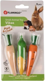 Παιχνίδι Flamingo Vikas Carrot Mix 10cm 3τμχ για Κουνελάκια