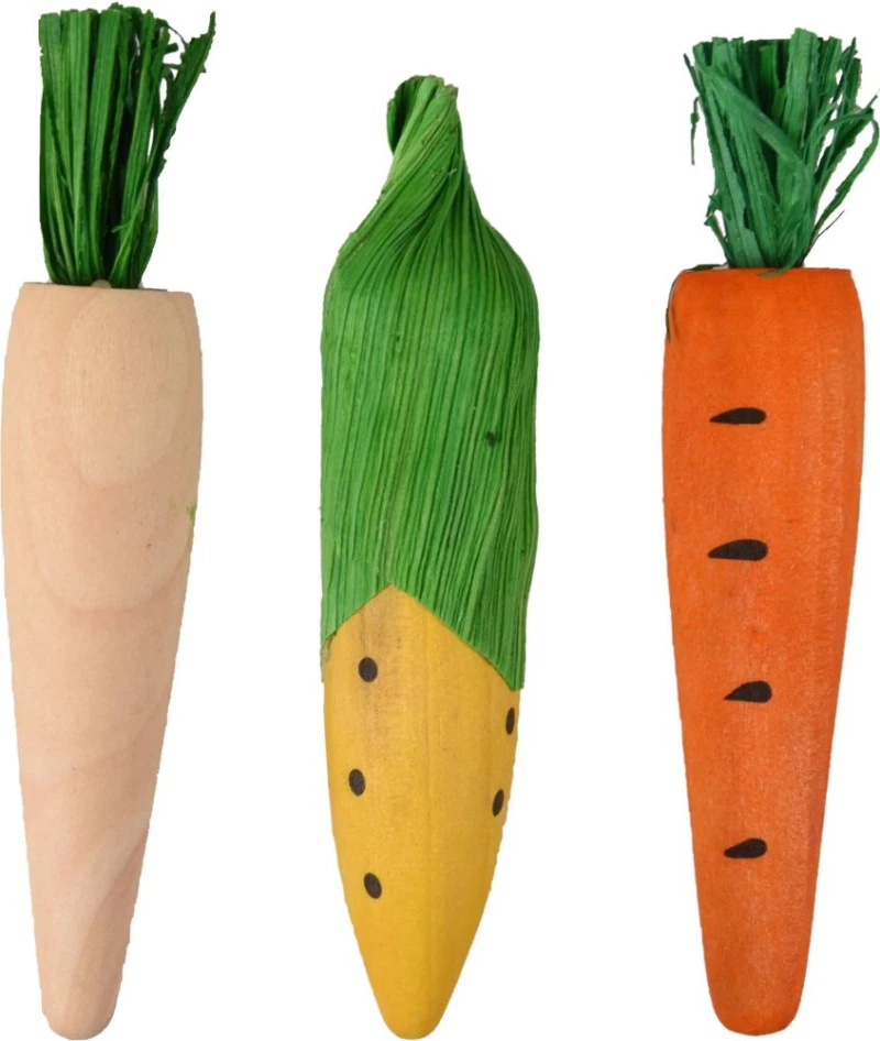 Παιχνίδι Flamingo Vikas Carrot Mix 10cm 3τμχ για Κουνελάκια