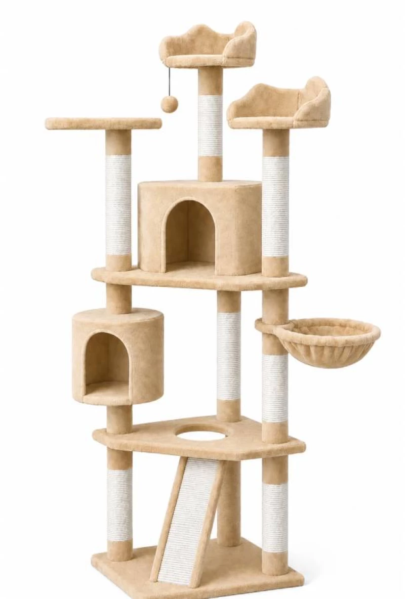 Γατόδεντρο - Ονυχοδρόμιο The Grate Catsby Cat Tree 58x58x200cm Μπεζ