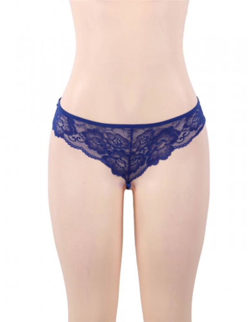 Blue Mesh Chemise with String