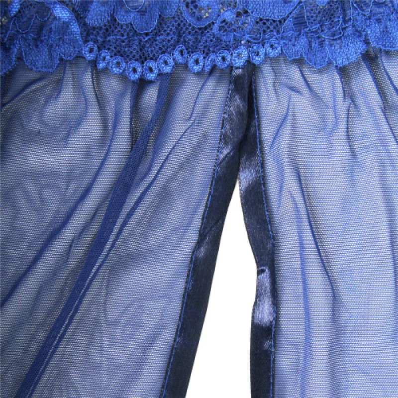 Blue Mesh Chemise with String
