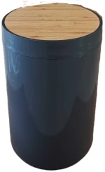 Κάδος 5 lt Σκούρο Γκρι με παλλόμενο καπάκι από Bamboo